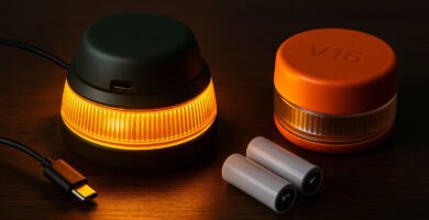 Balizas V16 con batería recargable vs pila
